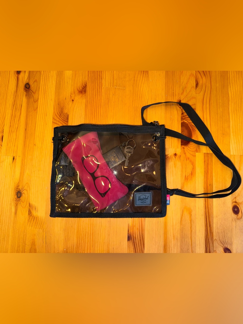 Herschel Supply Black Clear PVC Crosdbody Bag